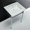 Fauceture KVPB25227W81 Dreyfuss 25" Console Sink W/SS Leg (8", 3 Hole), Wht/Chrome KVPB25227W81 - alternate 6